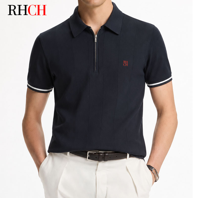 Golf Equipment Logo - เสื้อโปโลชาย RHCH แขนสั้น คอปกปักโลโก้ สไตล์ Old